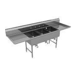 PILETA DE LAVADO CON 3 TINAS DE ACERO INOXIDABLE, FRANKE # FFS18003580