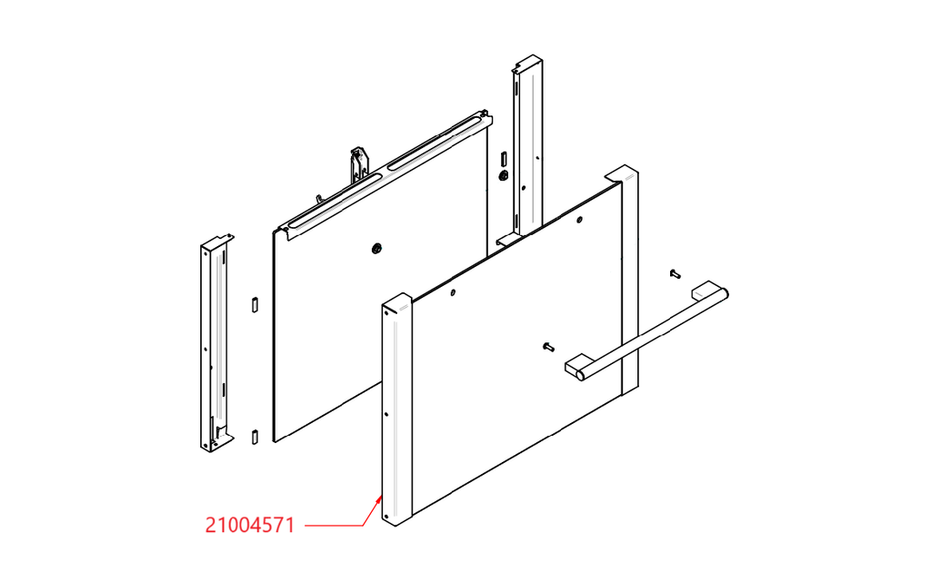 CONJUNTO MARCO CON VIDRIO EXTERNO HORNO EKA EKF 423 D/T UD # EKA21004571