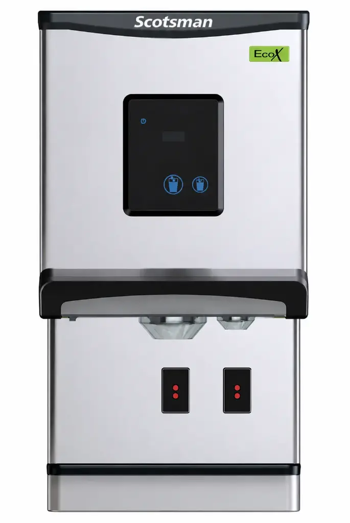 DISPENSADOR DE HIELO CUBELET Y AGUA SCOTSMAN 70 kg/día aire 230 V 50 Hz # SC-DXN107-AS-OX