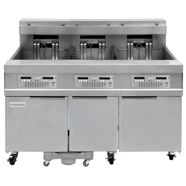 FREIDORA GAS NATURAL FRYMASTER 31814G, 3 TINAS, CONTROL 3000 ALTA PRODUCCION # FM-31814G-NAT-3000