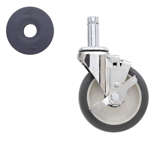 [INTERMETRO IND CORP] RUEDA CON FRENO Y VASTAGO GIRATORIO. 5" METRO # INM5MPB