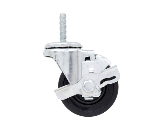 [INTERMETRO IND CORP] RUEDA DE PERFIL BAJO CON FRENO Y VASTAGO GIRATORIO. 3" METRO # INM3TMB